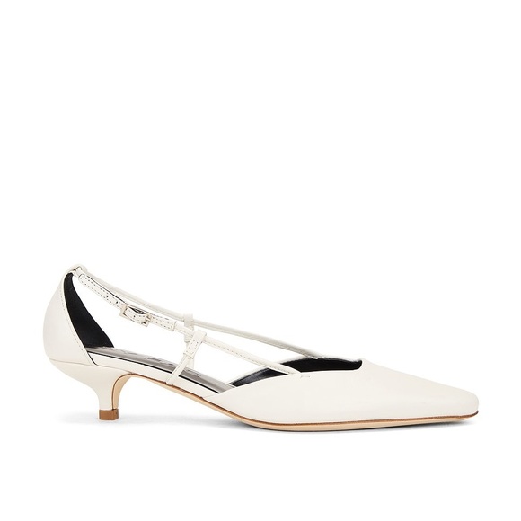 BY FAR Francine Heels in Limewash Creased Leather | LIKE NEW - Picture 1 of 11